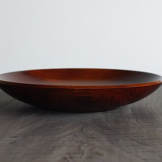 尺柿渋拭漆大皿　セン　３０ｃｍ ｘ ５ｃｍ