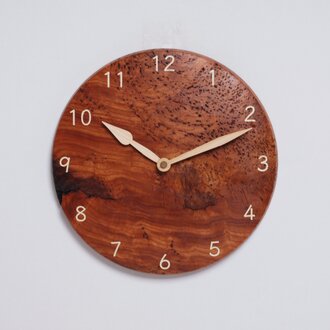 木製 掛け時計 丸型 欅材55