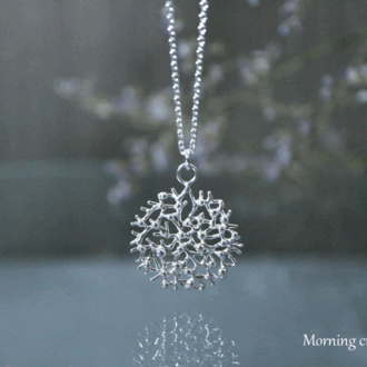 Silver necklace 「Morning crystals」