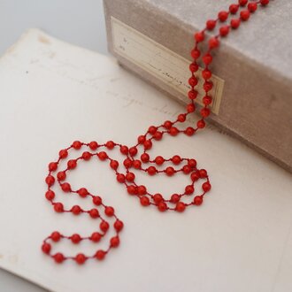 long necklace silk 赤珊瑚