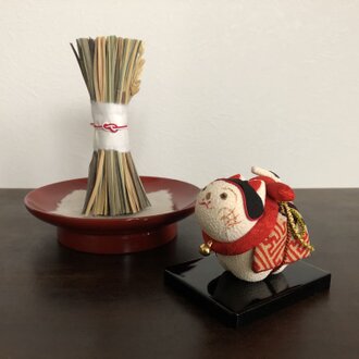 こま犬と稲藁のお正月飾りのセット