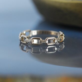 チェーンモチーフ リング / K10YG【受注製作】