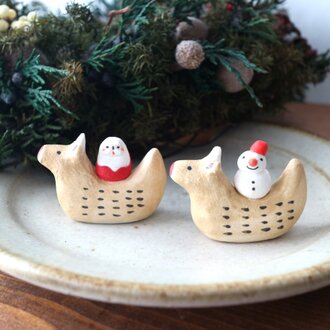 サンタonトナカイ　雪だるまonトナカイ