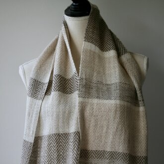 カシミヤ,タッサーランダムシママフラー 230207