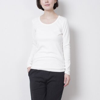 T0012A ５本針長袖tee　ホワイト