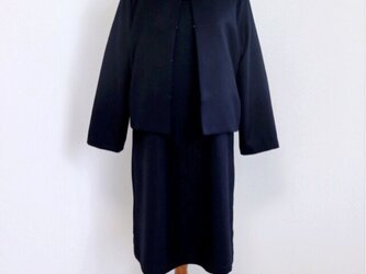 【setフォーマル＊濃紺】ファスナー付きワンピース＆ノーカラージャケット♥の画像