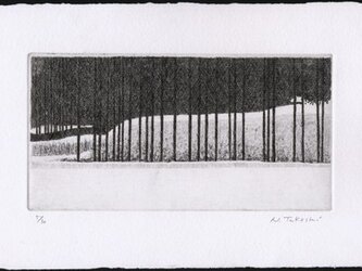 雪の里山 / 銅版画 (作品のみ）の画像
