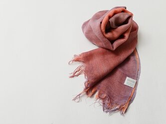 国産シルク100％手描き染めストールpink&purple-2の画像