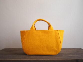 ＊受注制作＊蓋付き丸トートM（山吹色）の画像