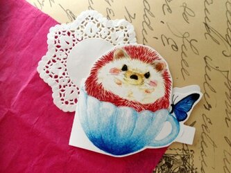 カップの中にハリネズミの画像