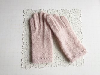 ニット手袋(アンゴラ山羊＊ピンク）の画像
