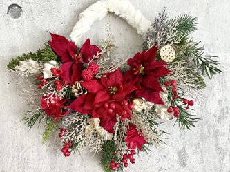 Poinsettia Xmas wreath IVの画像