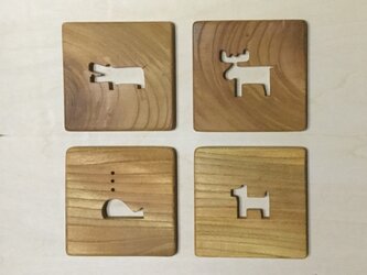 森のクマさんカフェのコースター動物2【受注制作】の画像