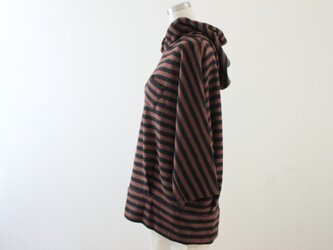 シマシマパーカー ／ coffee brownの画像