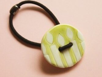磁器ボタンゴム　丸　キャンドル　ライムの画像
