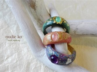 [a様オーダー作品]和紙リング 「紫苑」「桃花」「柚葉」の画像