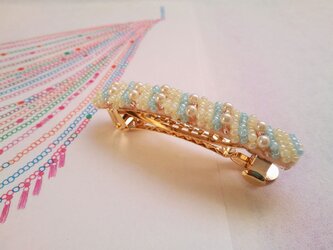 髪飾り *ビーズ刺繍バレッタ *ice candyの画像