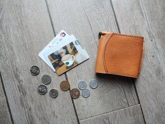 【ORZO】ヌメ革 レザーウォレット マネークリップ 2つ折り財布 キャメル OR-312-2の画像