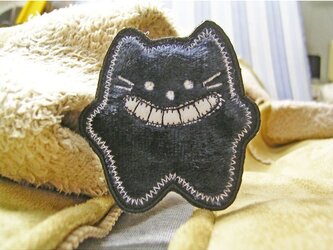★星の黒猫★アップリケ/刺繍ワッペン★小1の画像