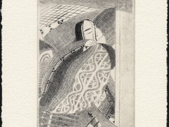 源氏物語絵巻・橋姫より/銅版画 (額なし）の画像