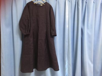 クラシカルワンピ★リネン100％★グレープの画像