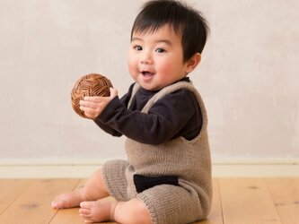 baby ポケットロンパース 〜グレージュ〜の画像