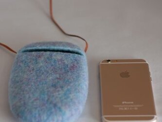 iPhoneポシェット cocoon（限定色・ブルー）Lサイズの画像