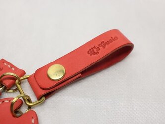 ヌメ革 キーリング（レッド色）の画像
