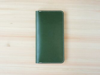 牛革 iPhone8Plus/7plus ヌメ革 レザーケース カバー    手帳型  グリーンカラーの画像