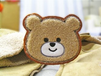 ★大きなくまのさん★ワッペン★茶ベースの画像