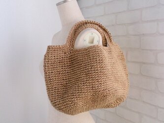 麻紐バッグ（M：肩にも掛けれるサイズ）カゴバック　麻ひもバッグ  あさひもバッグの画像