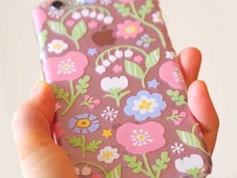 iPhoneProMax(Plus)ハードケース【春待ちパステルフラワー＊Pink】の画像