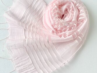 母の日♪透かし織＊薄桜色＊コットンシルクストールの画像