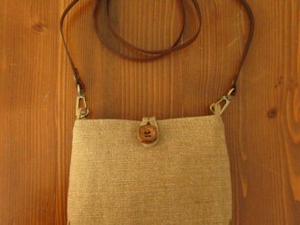 手刺繍ポシェット（木の葉）の画像