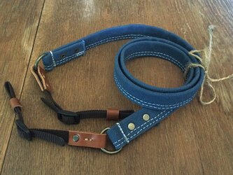 ■nori. カメラストラップ 　キャンバス帆布 (ブルー)の画像