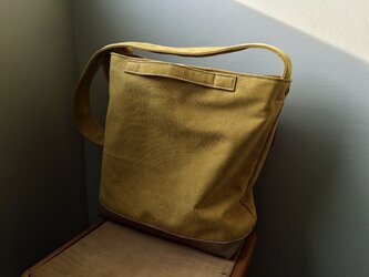 ■ nori. 帆布+レザー 2wayショルダー　イエローの画像