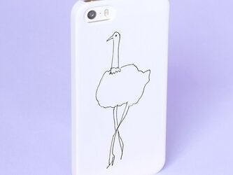 ＊つま先 ダチョウ＊ スマホケース 白 機種選べます エミュー トリ 鳥 iPhone Android Xperiaの画像