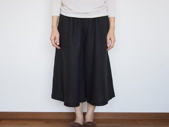 受注製作　リネンフレアパンツ　ブラックの画像