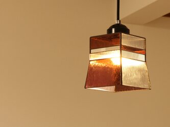 ペンダントライト　ワインレッド×クリアの画像