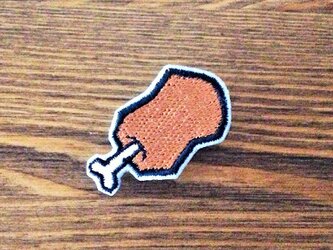 刺繍ブローチ　「まんが肉」の画像