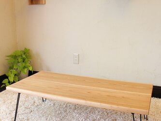 クリプトメリア（杉）無垢ローテーブル  　*アイアンレッグ折りたたみタイプ　の画像