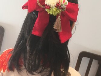 お花のはいからさんリボン【髪飾り】卒業式、謝恩会にの画像