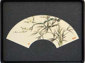 中国工筆画　竹と梅の画像