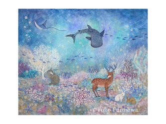 A3サイズ アートプリント「森と海のコンチェルト」の画像