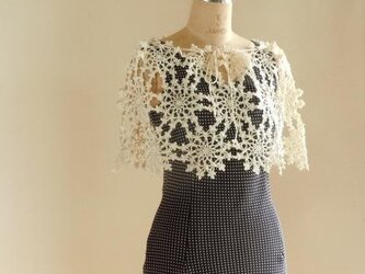雪モチーフの夏ケープ＊オフホワイトの画像