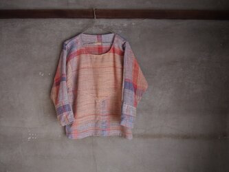 手織り/cotton sweater ▽珊瑚no umi (+orimi)の画像