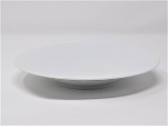 有田焼　窯元　博泉窯　白磁線文皿　中村慎　作　陶芸家　手づくり　シンプル　きれいな白磁　贈り物　ギフト　食器　皿　プレートの画像