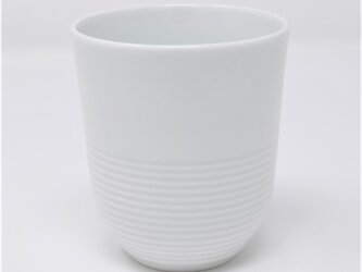 有田焼　窯元　博泉窯　白磁線文湯呑　中村慎　作　陶芸家　手づくり　シンプル　きれいな白磁　贈り物　ギフト　カップ　茶器の画像