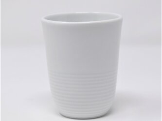 有田焼　窯元　博泉窯　白磁線文湯呑　中村慎　作　陶芸家　手づくり　シンプル　きれいな白磁　贈り物　ギフト　カップ　茶器の画像