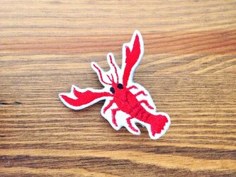 刺繍ブローチ　「ザリガニ」の画像